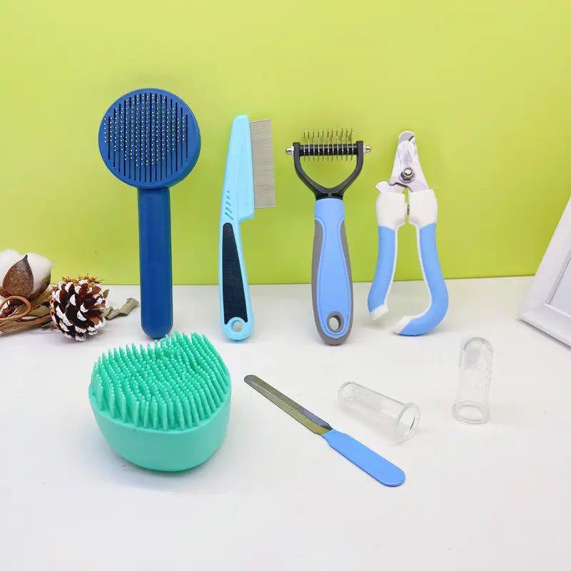 8pcs/set Pet Cleaning Grooming Supplies, Dog Comb