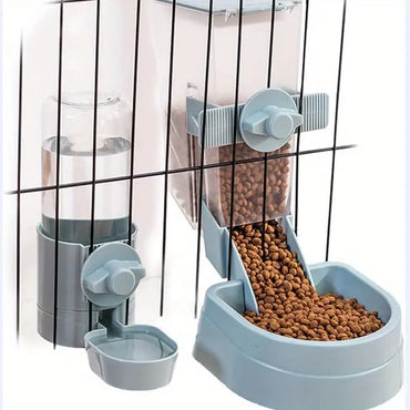 Rabbit Food and Water Dispenser Bowl Set - Promotes Pet Health and Hydration