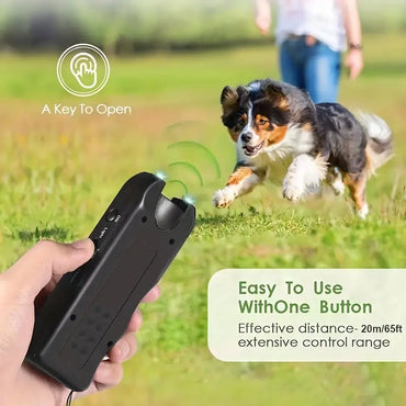 Portable Ultrasonic Dog Repellent with LED Light - Stop Barking and Keep Dogs Away