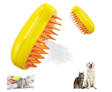 USB Rechargeable Cat Grooming Brush: Detangling, Self-Cleaning Massage Comb with Low-Voltage Safety