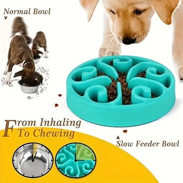 Slow Feeder Dog Bowls Non-Slip Anti-Choking Dog Puzzle Food Bowl For Slow Eating