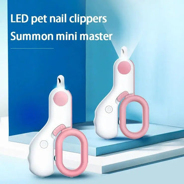 LED Light Cat Nail Trimmer - Ergonomic, Safe Grooming Tool with Safety Lock, Battery-Operated