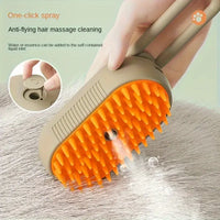 Steamy Dog Brush 3 In 1 Electric Anti-splash Dog Spray Massage Brush, Dog Spray Comb Pet Grooming Hair Removal Brush