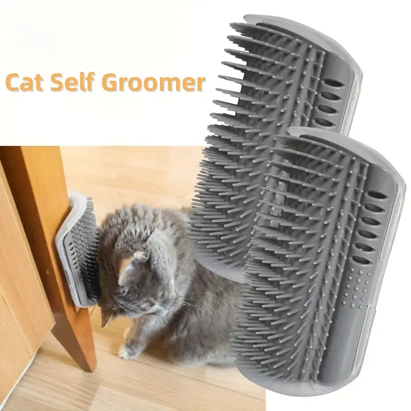 Pet-Self Grooming Station: Wall-Mounted Massage Comb for Cats, Ideal for Fur Care and Relaxation
