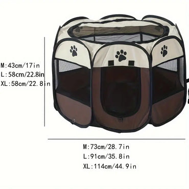 Foldable Portable Pet Playpen For Dogs, Cats, And Rabbits - Indoor/Outdoor Use - Easy To Set Up And Store - Provides Safe And Secure Space For Play And Rest