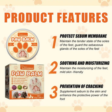 Pet Dog Moisturizing Protection Cream, Pet Paw Balm Foot Care For Cats And Dogs Paw Sole Pads Protects Oil Care Paw Cream