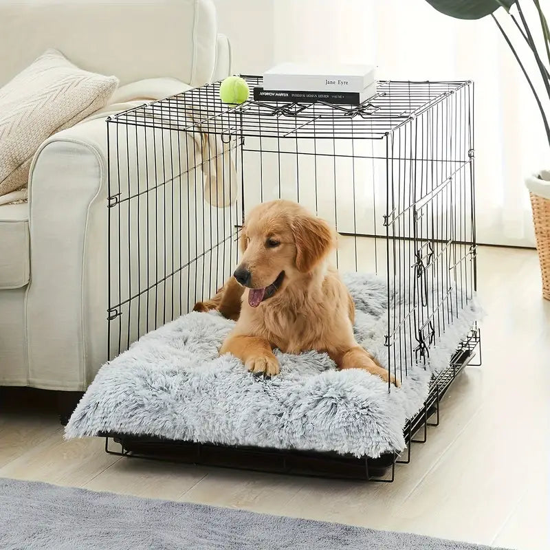 Dog Bed, Plush Dog Cage Bed Fluffy And Comfortable Kennel Mat, Suitable