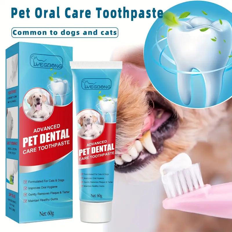 Professional Teeth Cleaning For Dogs & Cats - Eliminate Bad Breath & Tartar With Dog Toothpaste Pet Care!
