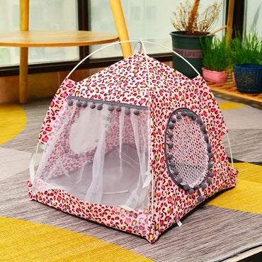 Pet Tent Foldable Outdoor Pet Supplies Pet House With Mat Kitten House Dogs Cats Bed Pet Houses Outdoor Travel Camping Tent