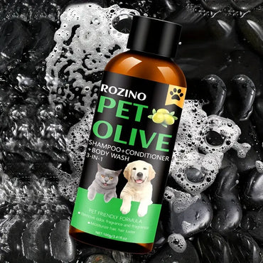 Natural Olive Essence Dog Bath Shampoo Hair Care Element, Pet 3-in-1 Shampoo Hair Care Bath Gel, Mild And Clean, Soothe The Skin, Make The Fur Shiny, Safe And Healthy, Universal For Cats And Dogs
