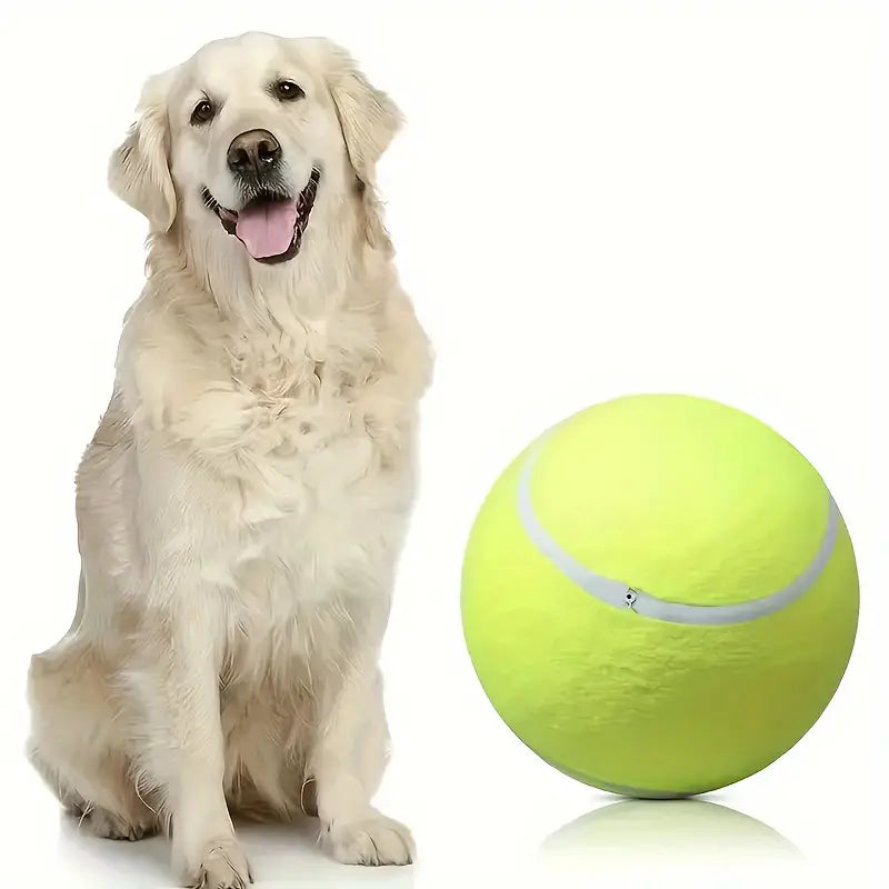 Интерактивна играчка за кучета с тенис топка за средни и големи кучета - Идеална за обучение и игра - Надуваема и издръжлива