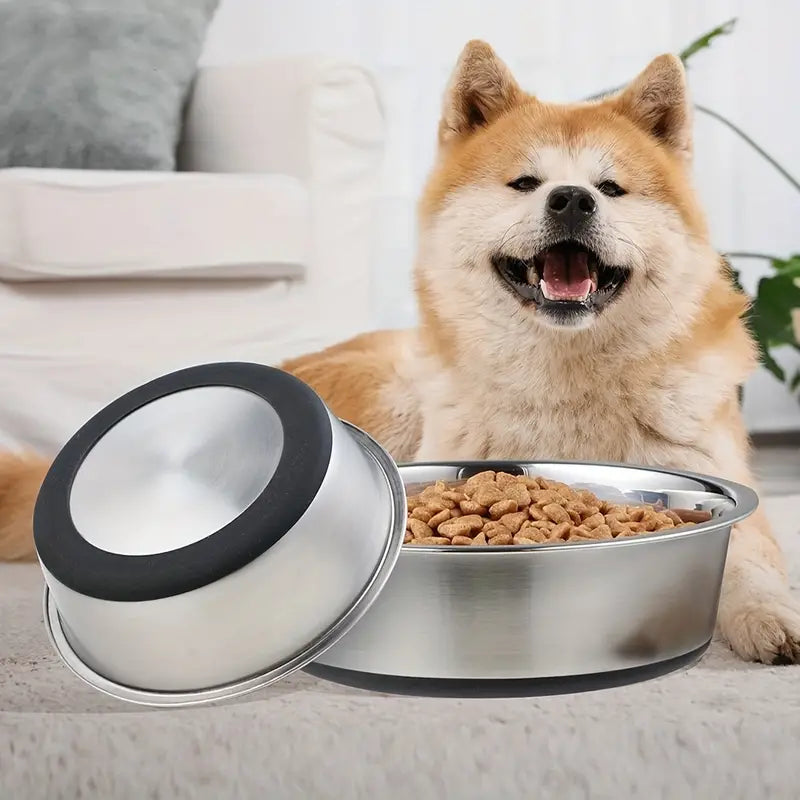 Противохлъзгащи се купички за кучета от неръждаема стомана със силиконова основа за лесно хранене и хидратация